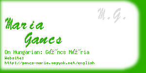 maria gancs business card